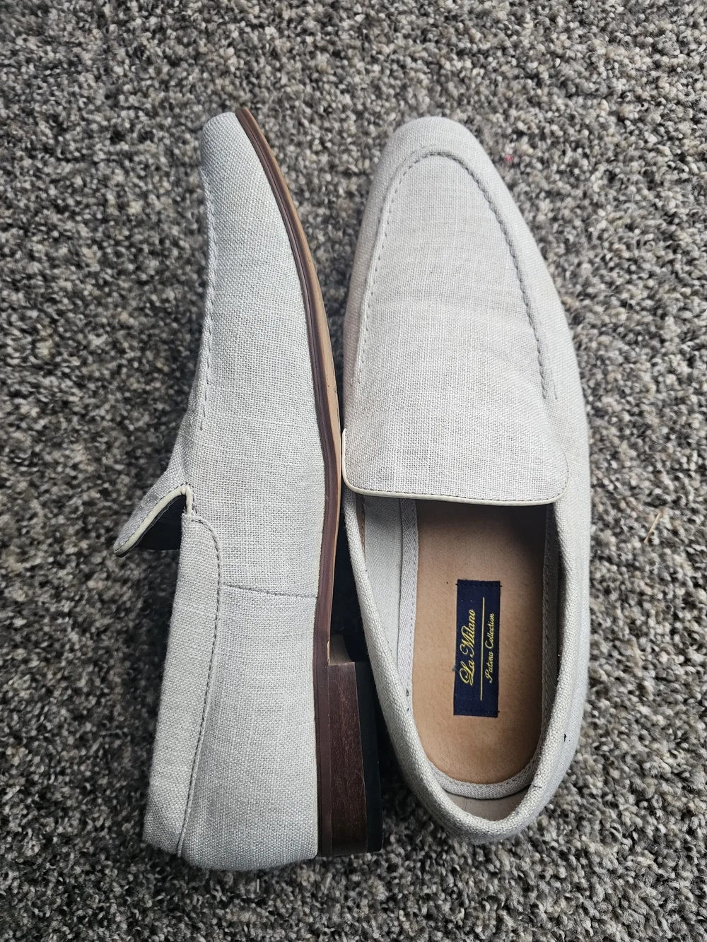 La Milano Men\'s Light Gray Slip-On Loafers Amazon.com | Bruno Marc Men main image 4